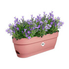 Pot de fleurs rond loft urban - plastique - percé - réservoir - avec roulettes - ø50 - rose poudré