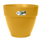 Pot de fleurs rond vibia - plastique réservoir - ø40 - jaune miel