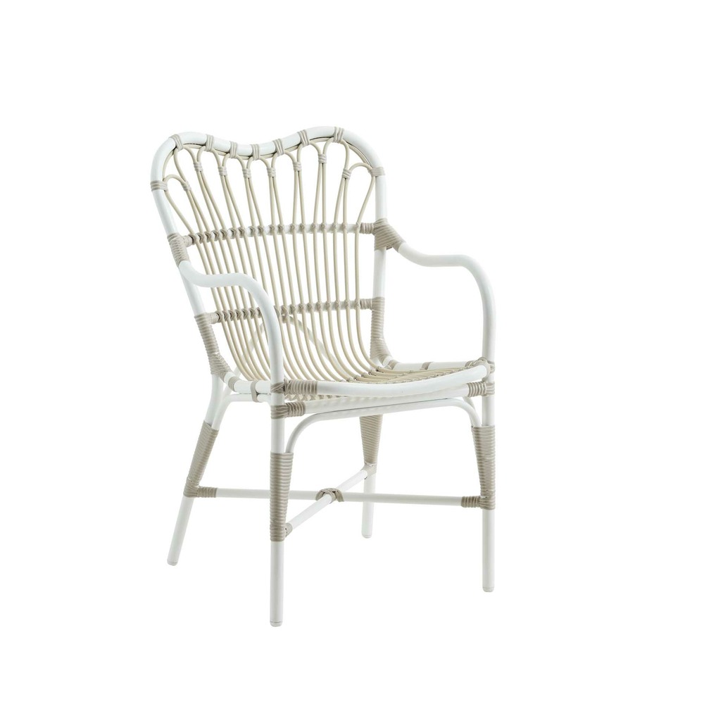 Chaise repas en aluminium et fibre synthétique blanc