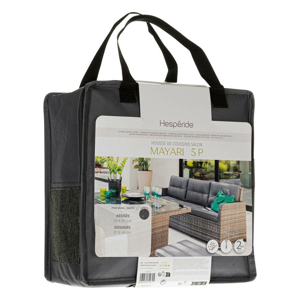 Housse de coussin pour salon mayari 5 places terre d'ombre