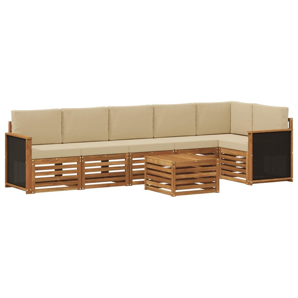 Ensemble de canapés d'extérieur 6 pc naturel