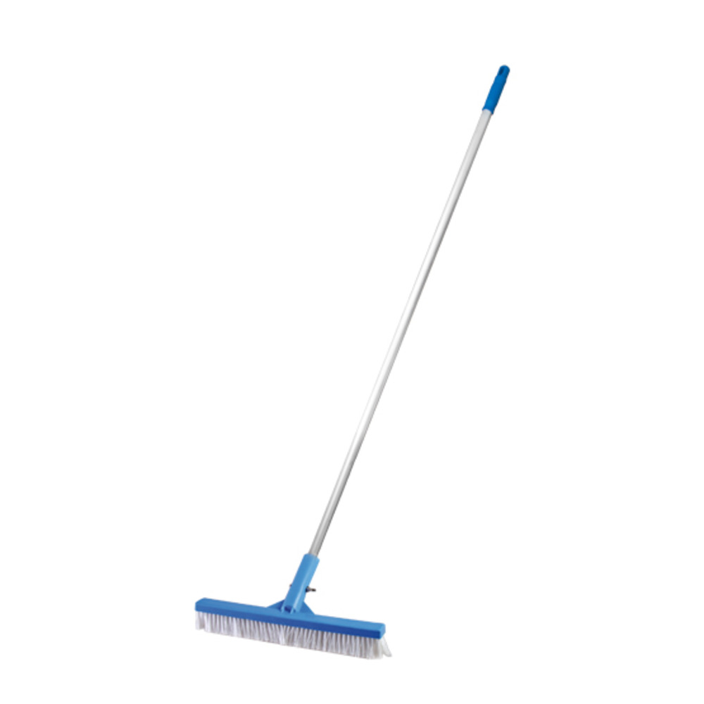 Brosse de piscine, pour le nettoyage des murs, des carreaux et des sols. Brosse de piscine de 26 cm avec manche 1,3 m.