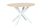 Table de jardin "oriengo" acacia certifié fsc & blanc 4 places en aluminium traité époxy