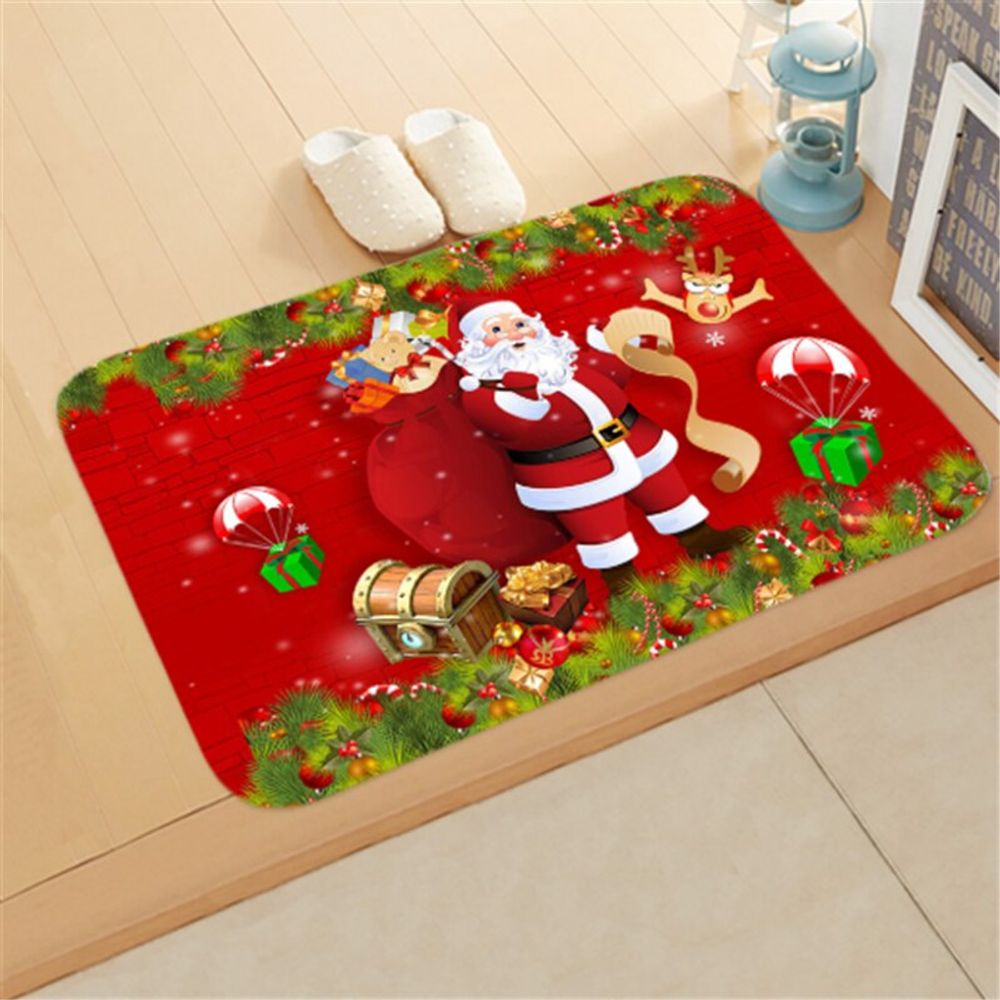 Tapis de noël - père noël avec ses cadeaux