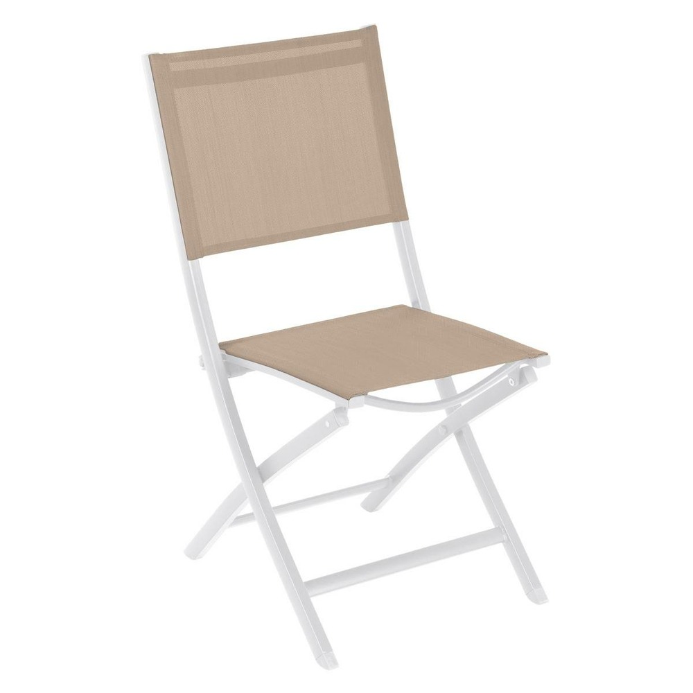 Lot de 4 chaises de jardin pliantes essentia lin & blanc