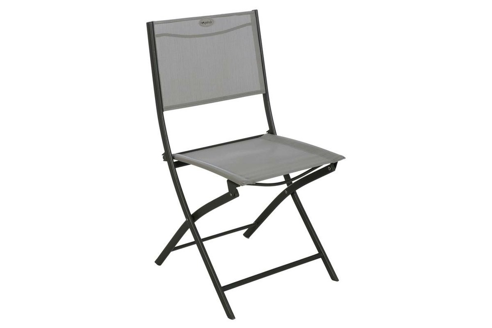 Lot de 4 chaises de jardin pliantes modula galet & graphite