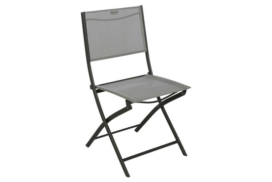 Lot de 4 chaises de jardin pliantes modula galet & graphite