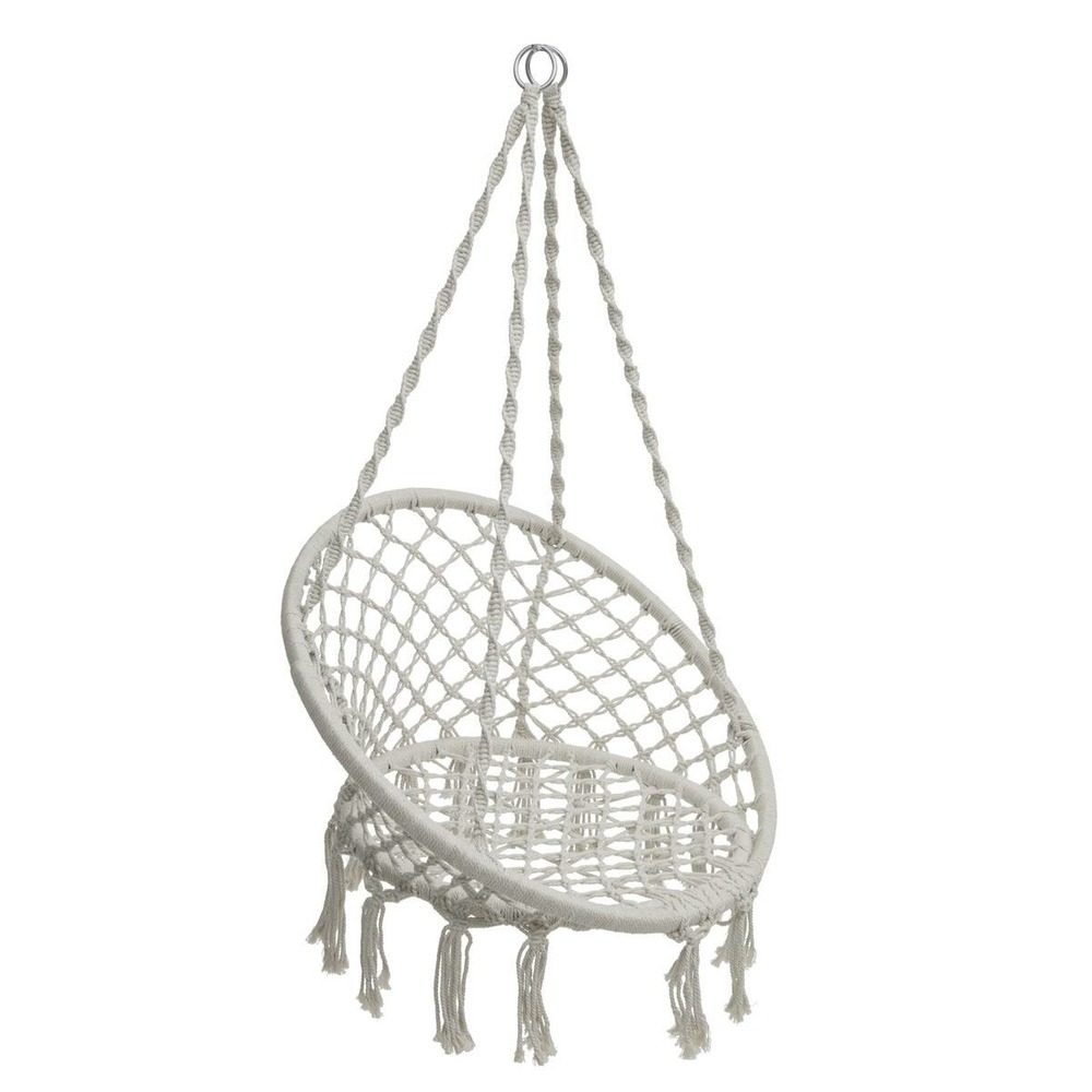 Chaise de détente suspendue en macramé plumaya