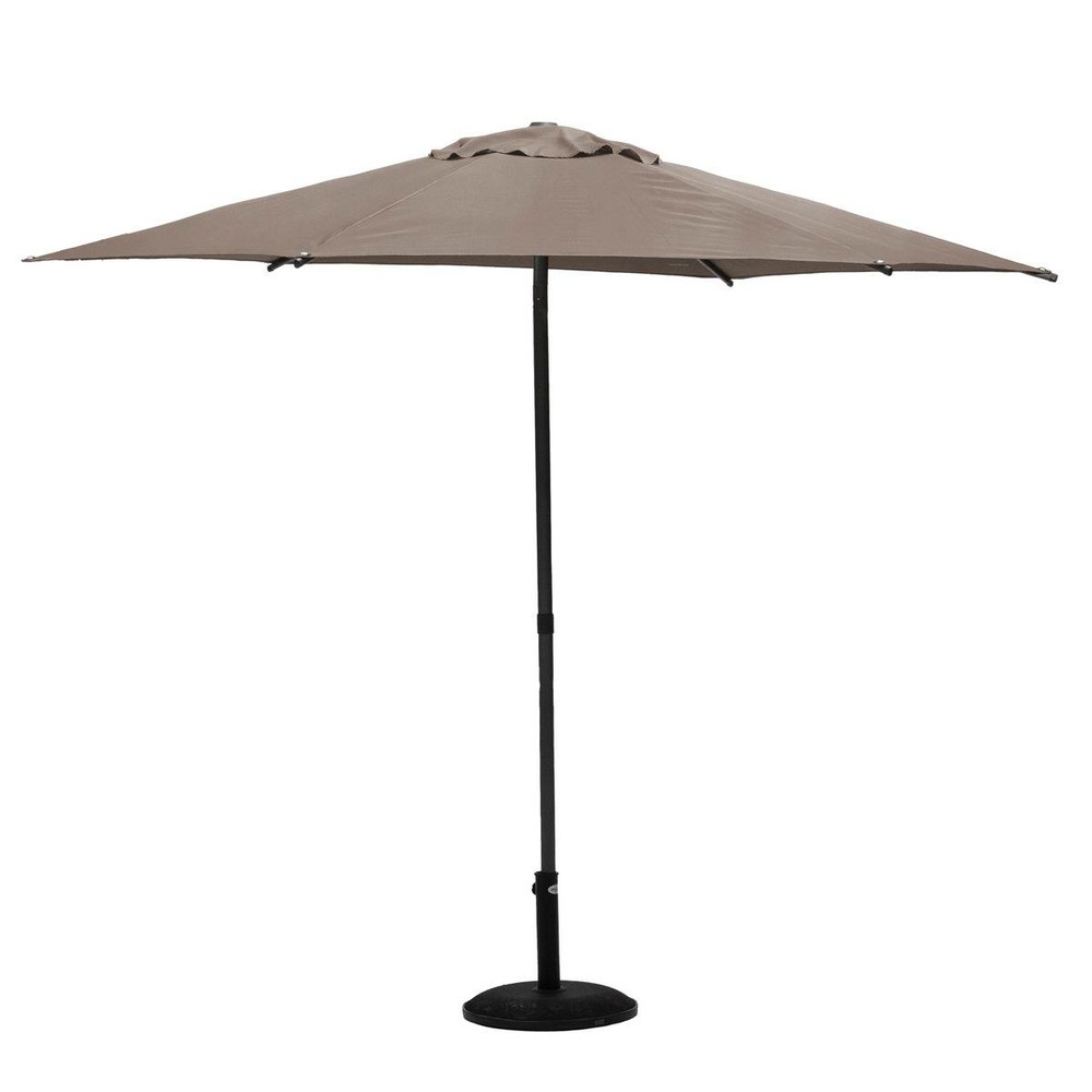 Parasol droit rond soya taupe