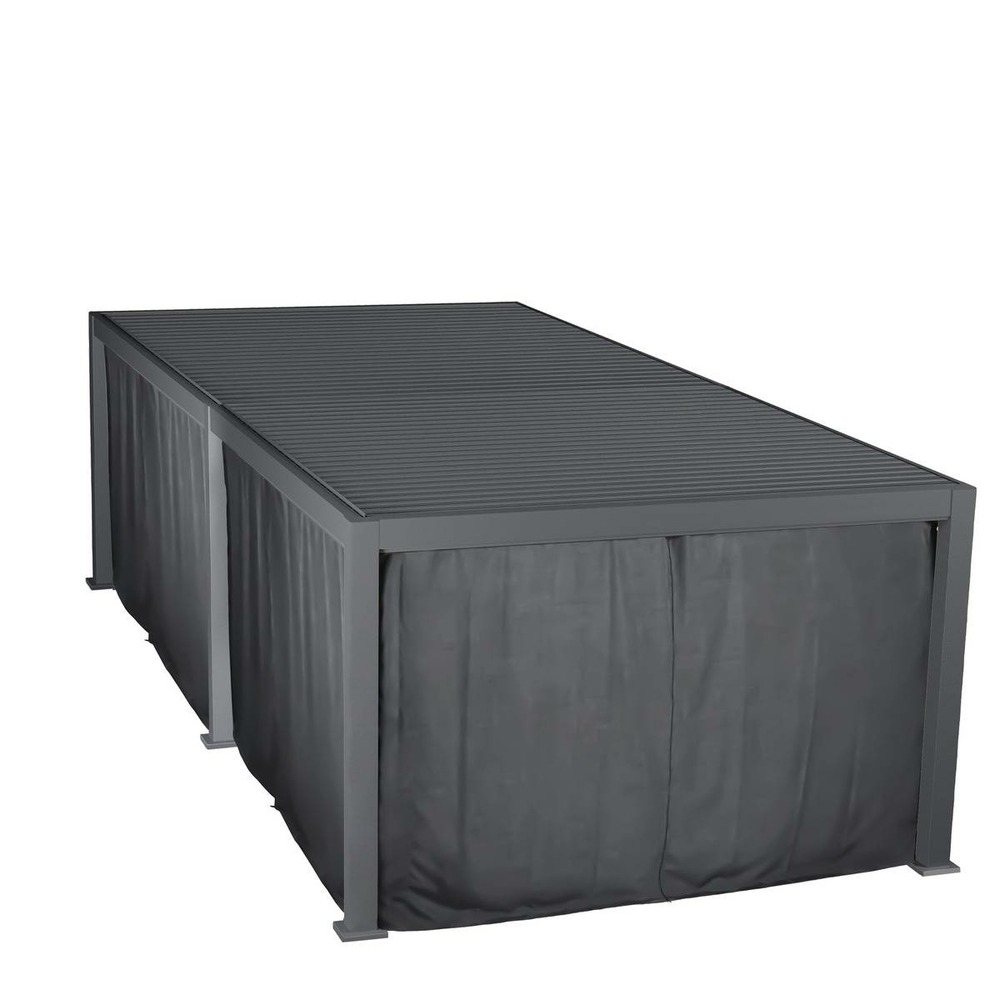 Kit de rideaux et de rails pour tonnelle evora grand modèle (6 doubles rails, 6 rideaux et 6 moustiquaires)