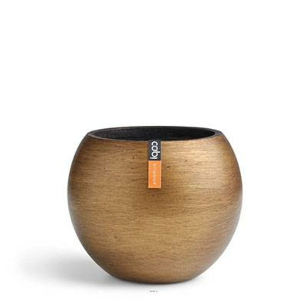 Joli pot rétro forme boule doré en matières synthétiques h 18 x d 22 cm doré - d