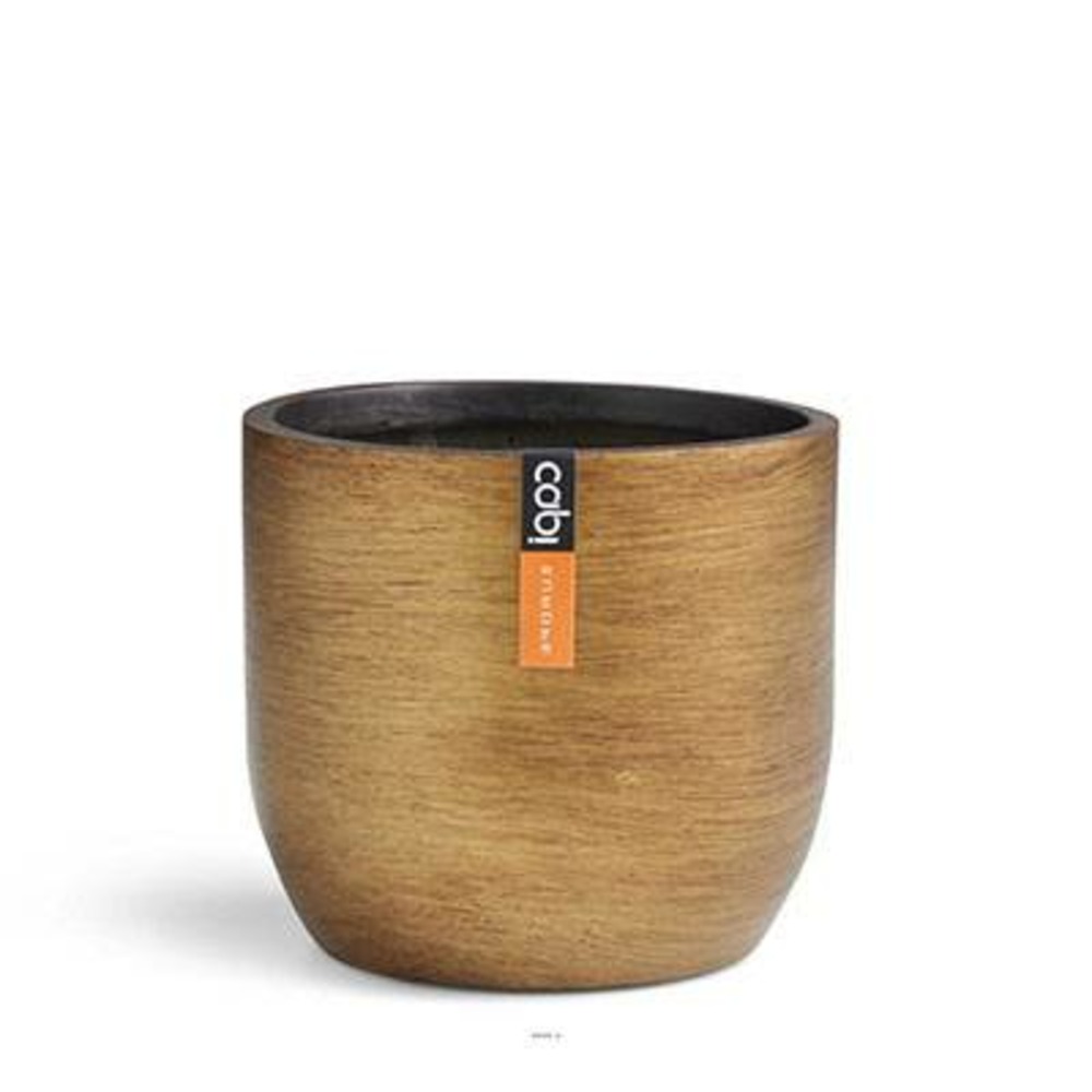 Joli pot rétro forme eggpot doré en matières synthétiques h 13 x d 14 cm doré -
