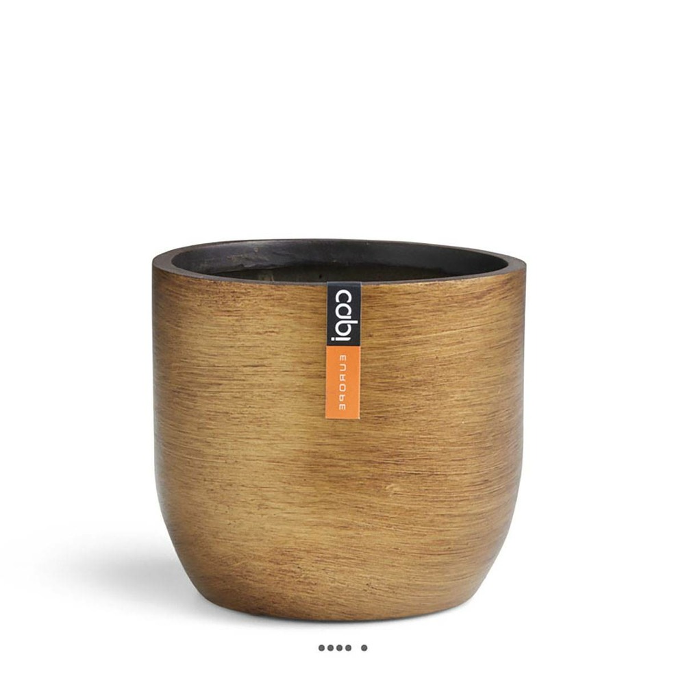 Joli pot rétro forme eggpot doré en matières synthétiques h 6 x d 8 cm doré - di