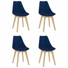 Chaises à manger lot de 4 bleu velours