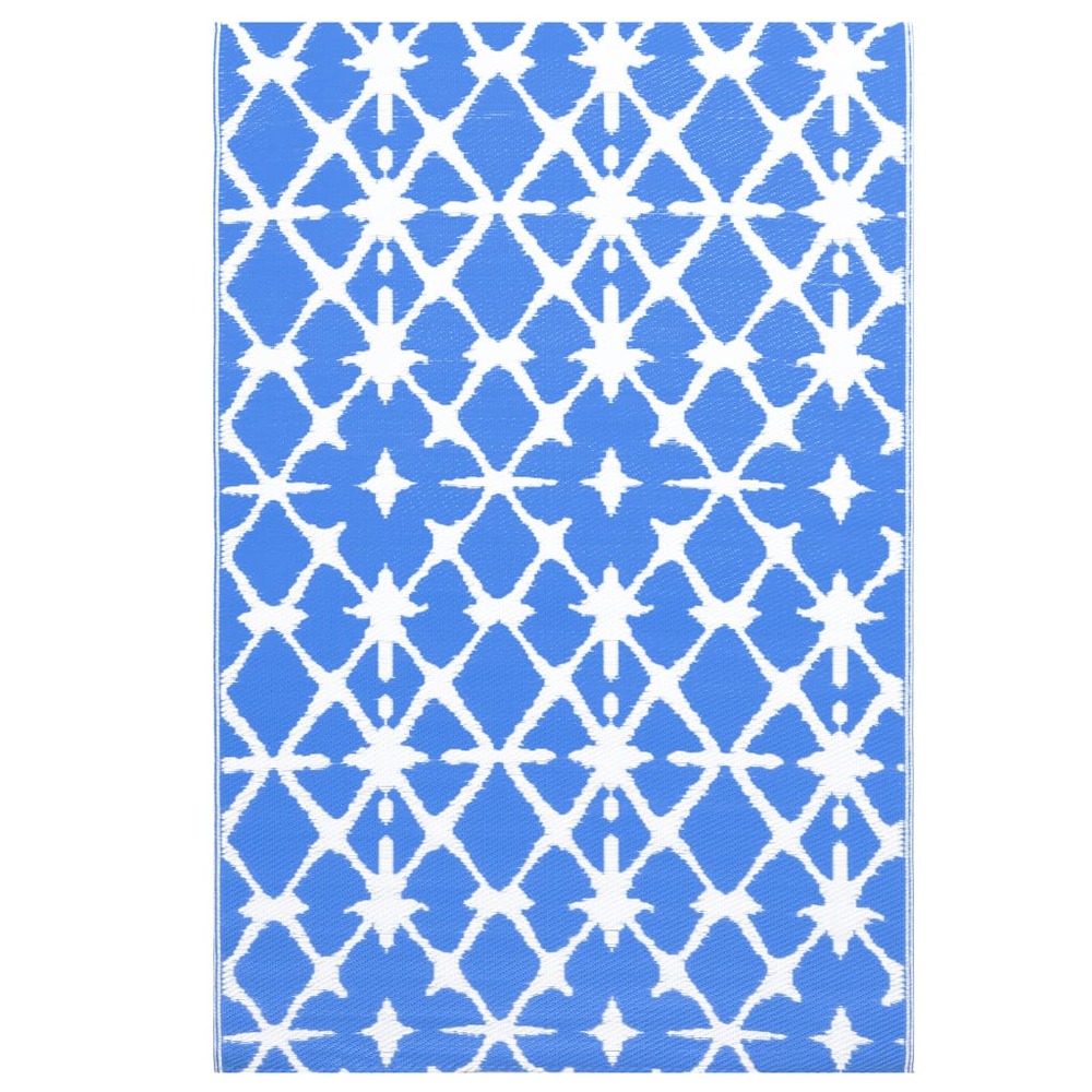 Tapis d'extérieur bleu et blanc 190x290 cm pp