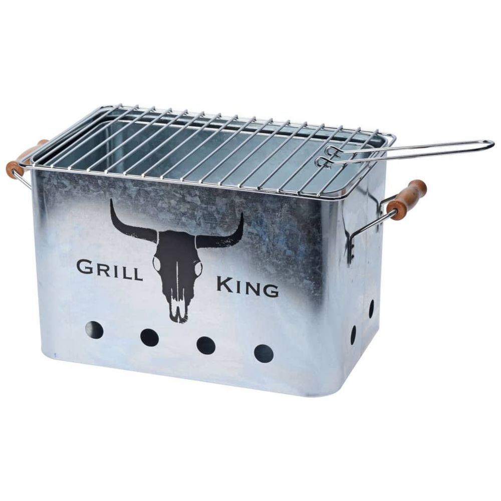 Barbecue avec poignées en bois zinc