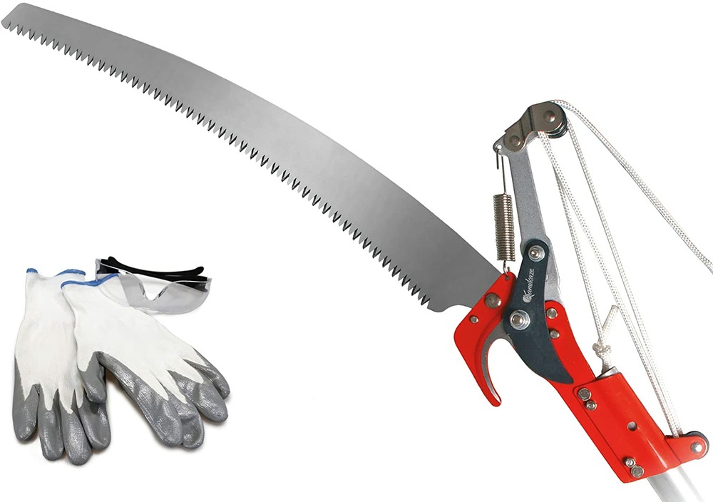 KM-62 sécateur télescopique pour branches de 25 mm. Inclut une perche extensible de 3 m.