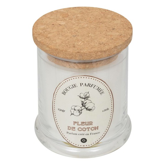 Bougie parfumée hapo 150g pot en verre avec couvercle coton