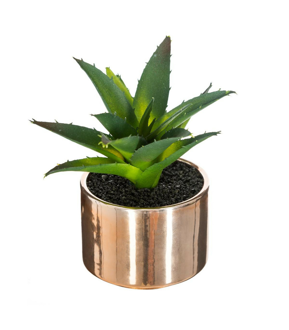 Plante verte artificielle pot en céramique h 15 cm