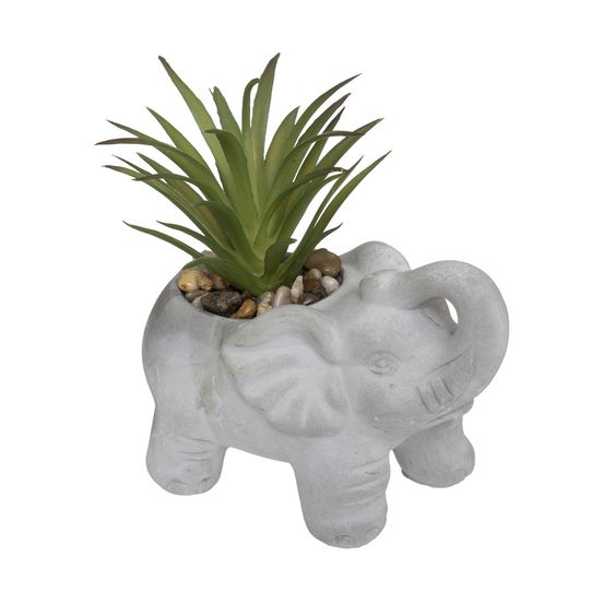Plante grasse artificielle dans pot en ciment éléphant h 10 cm
