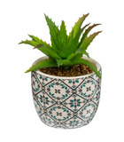 Plante artificielle verte dans un pot en céramique