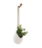 Mini plante artificielle à suspendre pot en céramique h 11 cm