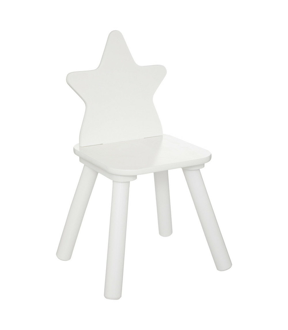 Chaise étoile pour enfant en bois blanc h 50 cm
