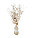 Composition florale artificielle vase en osier h 50 cm
