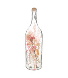 Fleurs séchées rose dans une bouteille en verre h 46.6 cm
