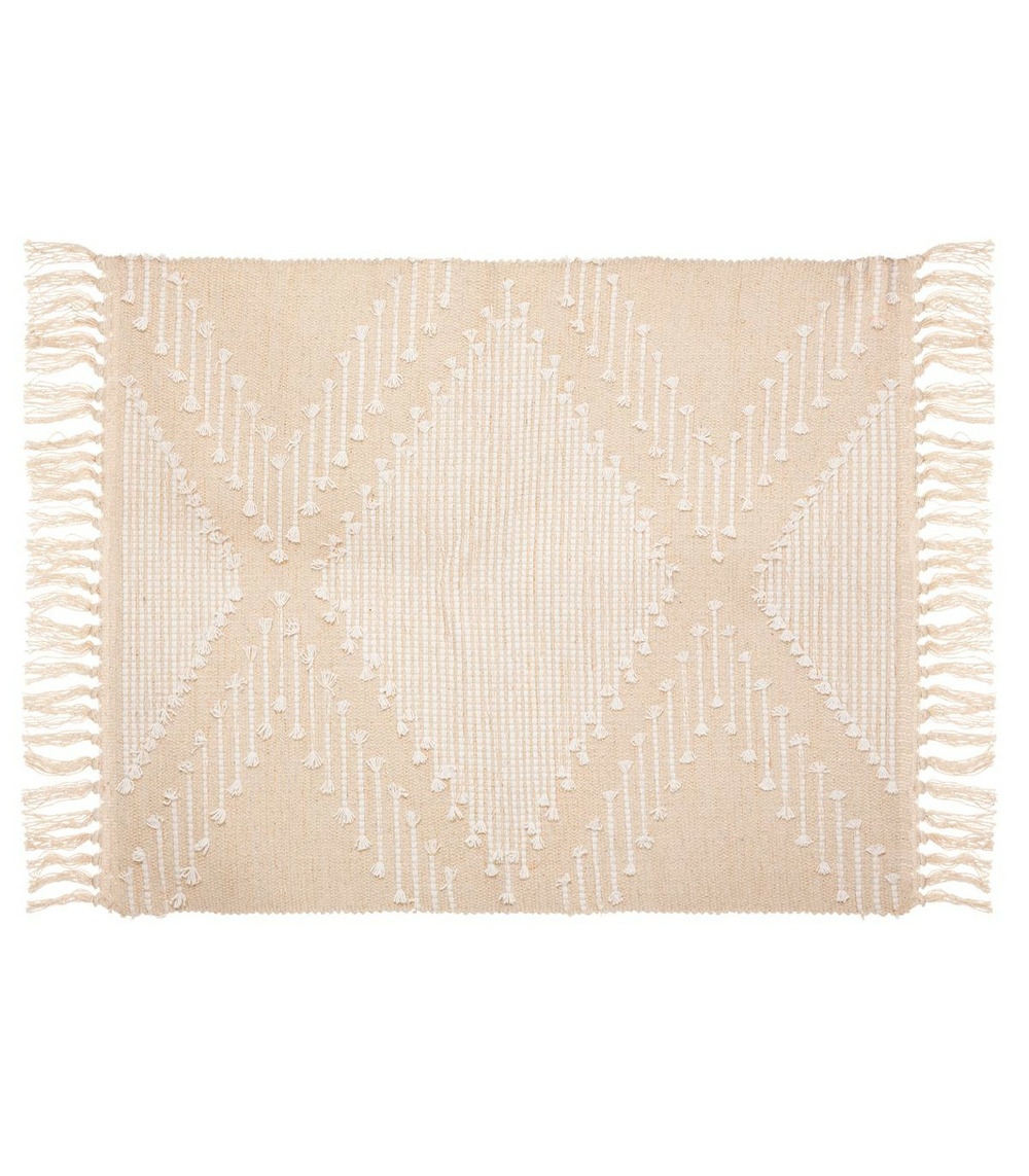Tapis décoratif en coton motif sable et cuivre 60 x 90 cm