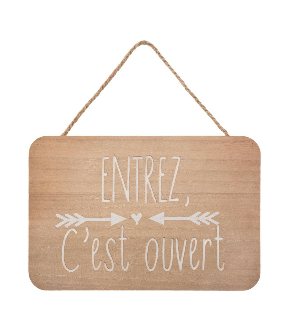 Plaque de porte en bois 25 x 17 cm
