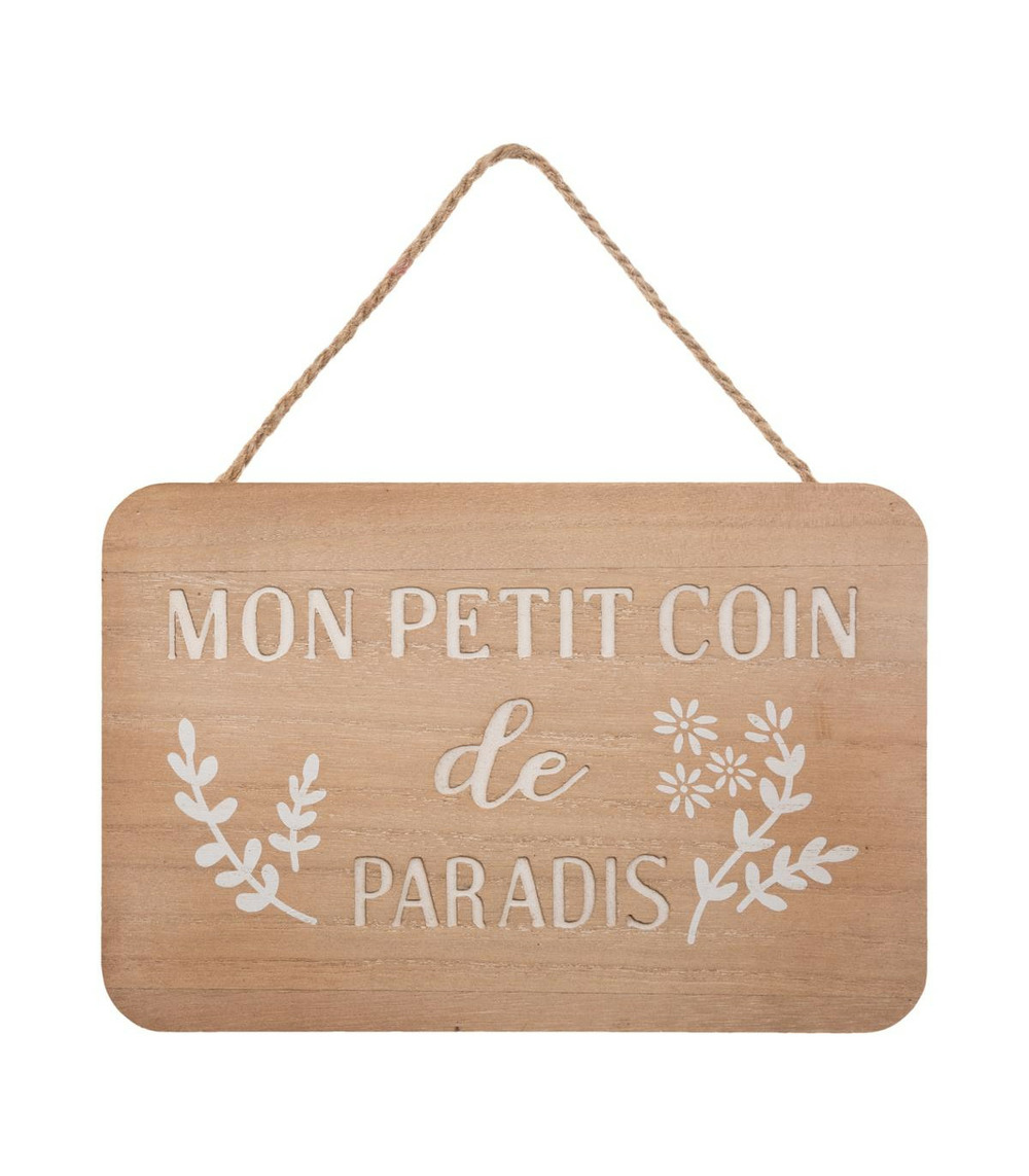 Plaque de porte en bois 25 x 17 cm