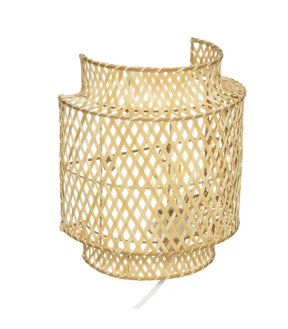 Applique murale en bambou naturel h 28 cm