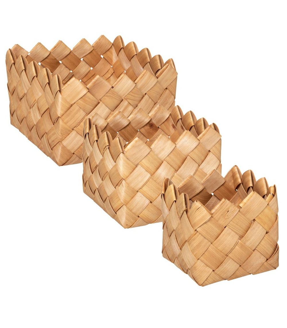 Jian - Panier carré en pin ancien n°8