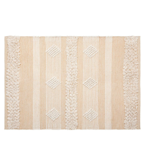 Tapis décoratif en coton motif sable et cuivre 60 x 90 cm