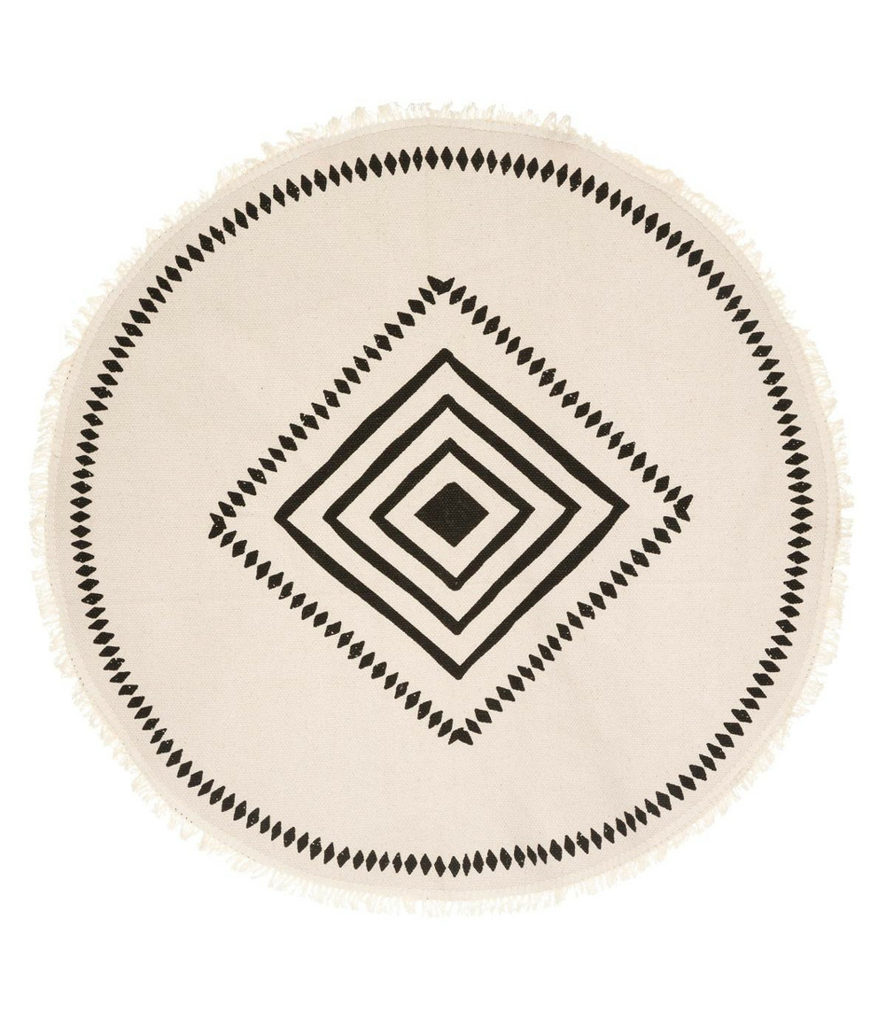 Tapis décoratif en coton imprimé d 90 cm