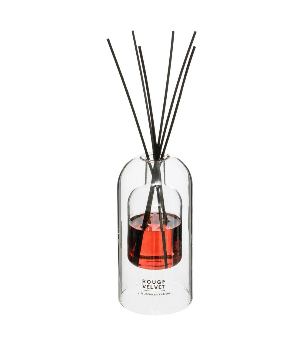 Diffuseur de parfum rouge velvet 150 ml avec 6 bâtonnets