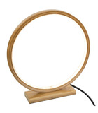 Lampe en bambou cercle lumineux à led h 32 cm