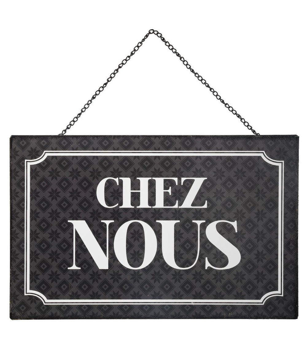 Plaque décorative murale en métal avec message 28 x 18 cm