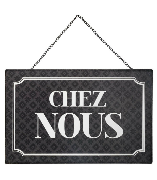 Plaque décorative murale en métal avec message 28 x 18 cm