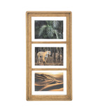 Pêle-mêle multivues 3 photos en bois de manguier et verre 24 x 47.5 cm