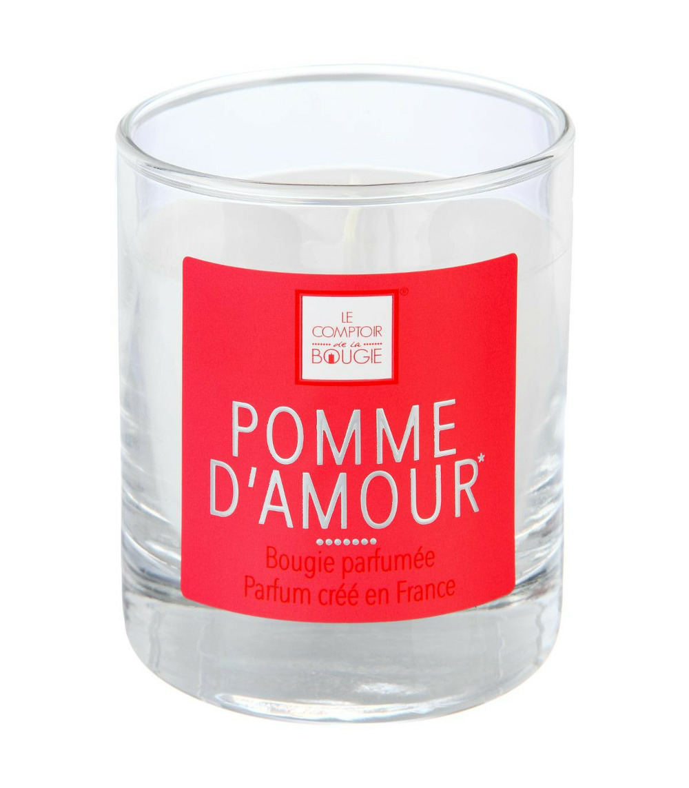 Bougie parfumée pomme d'amour pot en verre 190 g