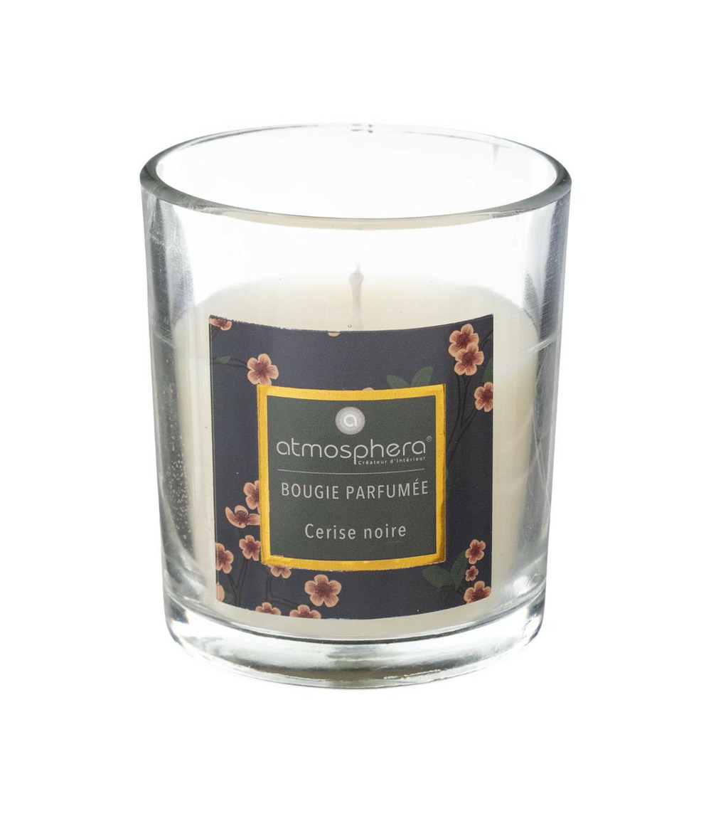 Bougie parfumée cerise noire pot en verre 110 g