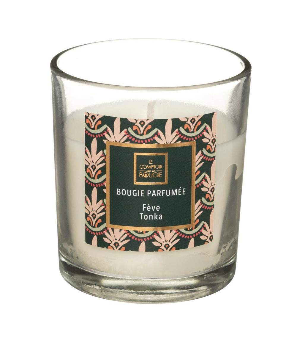 Bougie parfumée fève tonka pot en verre 110 g