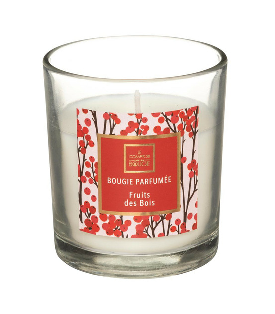 Bougie parfumée fruits des bois pot en verre 110 g