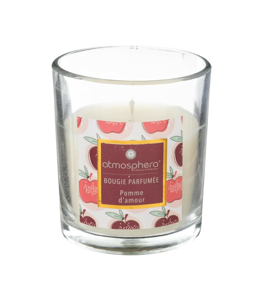 Bougie parfumée pomme d'amour pot en verre 110 g