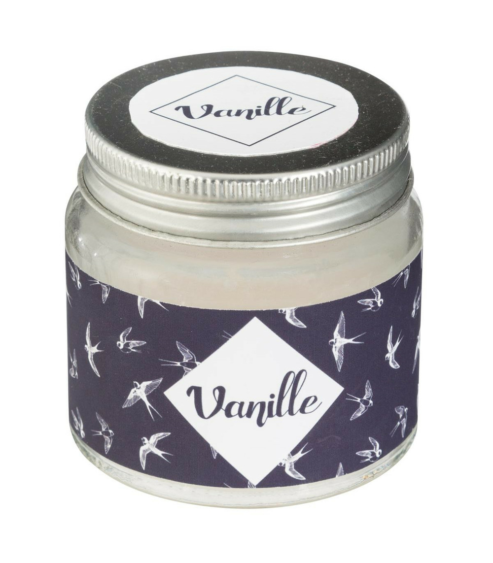 Bougie parfumée vanille pot en verre avec couvercle 65 g