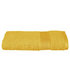 Serviette de toilette en coton jaune ocre tissu éponge 50 x 90 cm