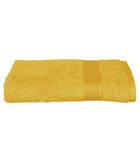 Drap de bain en coton jaune ocre tissu éponge 70 x 130 cm