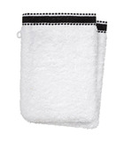 Lot de 2 gants de toilette en coton blanc tissu éponge 15 x 21 cm